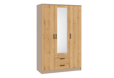 Skriňa Kami so zrkadlom 3d2s kašmír / dub artisan