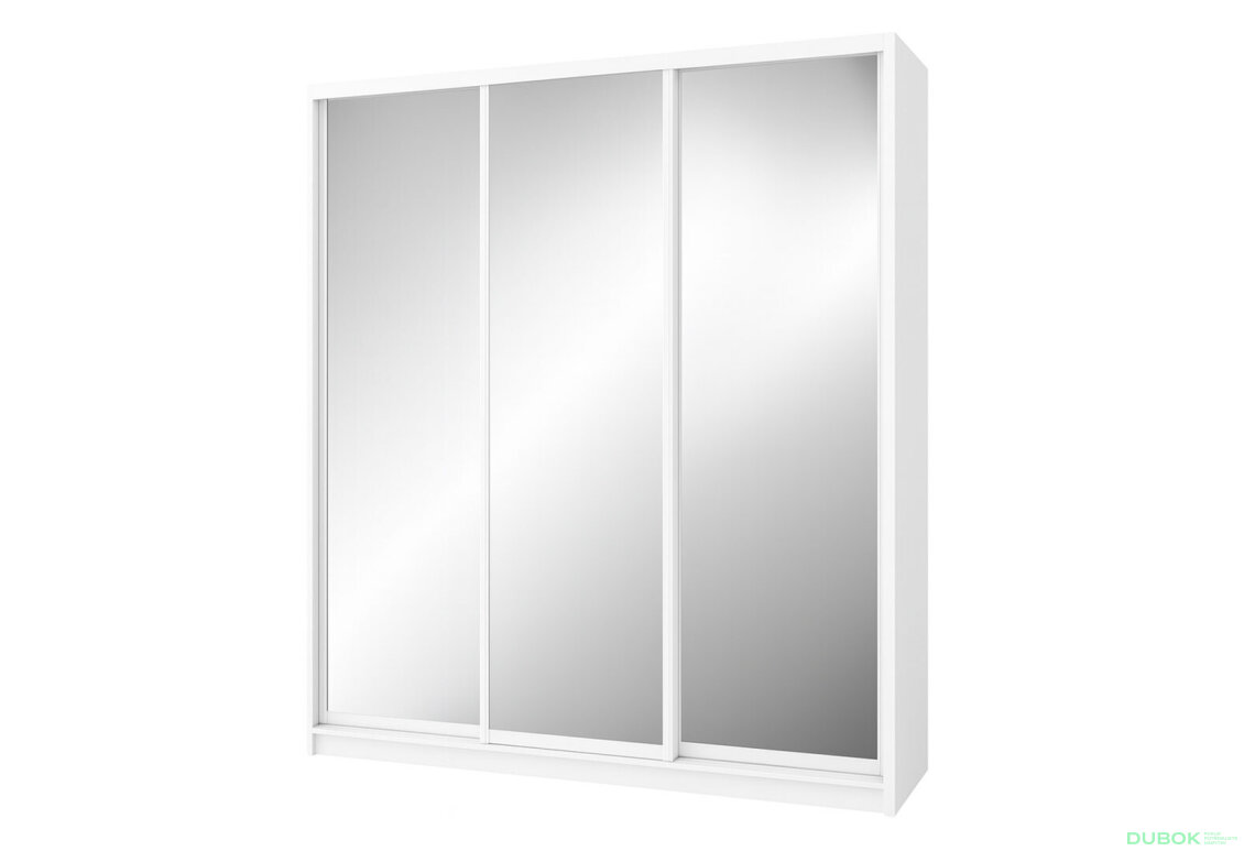 Skriňa Rim-Veneziano 3D 2.0 m so zrkadlami, biela