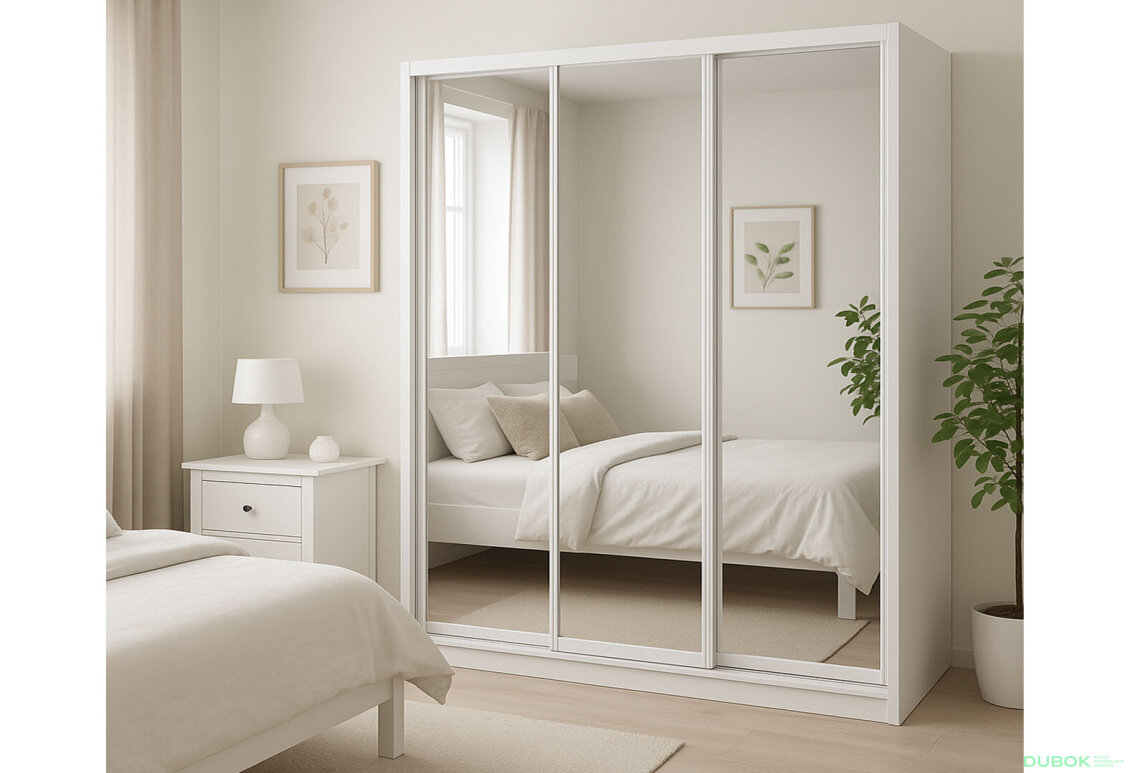 Fotografia 2 - Skriňa Rim-Veneziano 3D 2.0 m so zrkadlami, biela