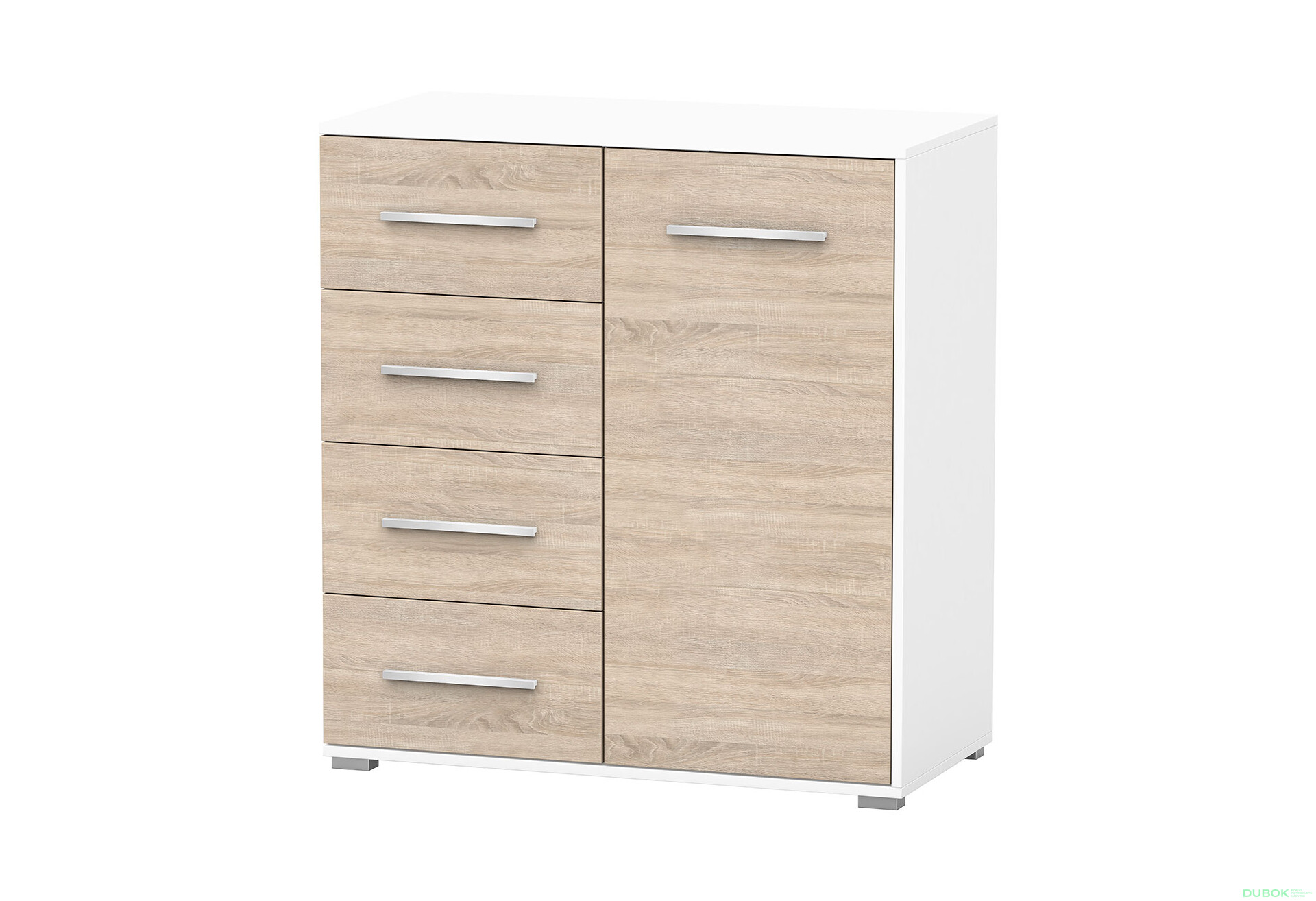 Fotografia 1 - Komoda Frida mini 01 biela / dub sonoma