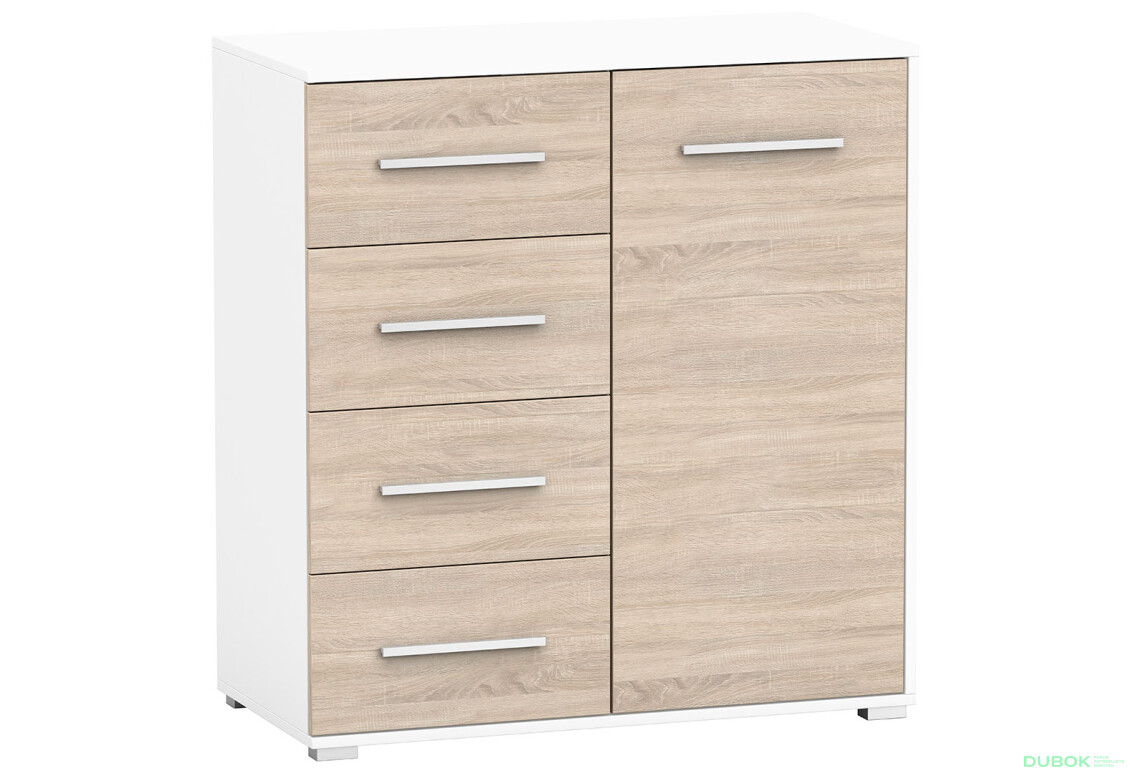 Fotografia 3 - Komoda Frida mini 01 biela / dub sonoma