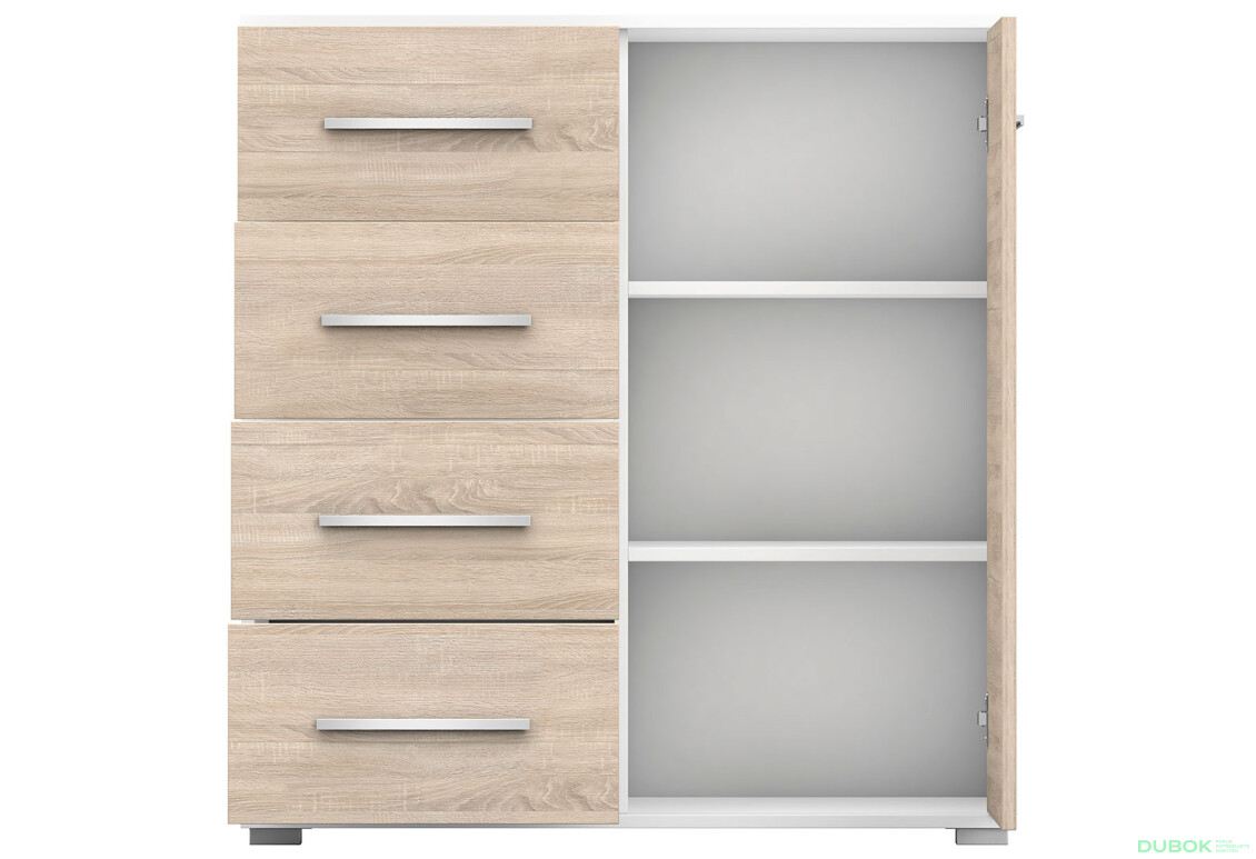 Fotografia 4 - Komoda Frida mini 01 biela / dub sonoma