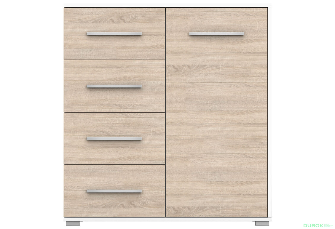 Fotografia 2 - Komoda Frida mini 01 biela / dub sonoma