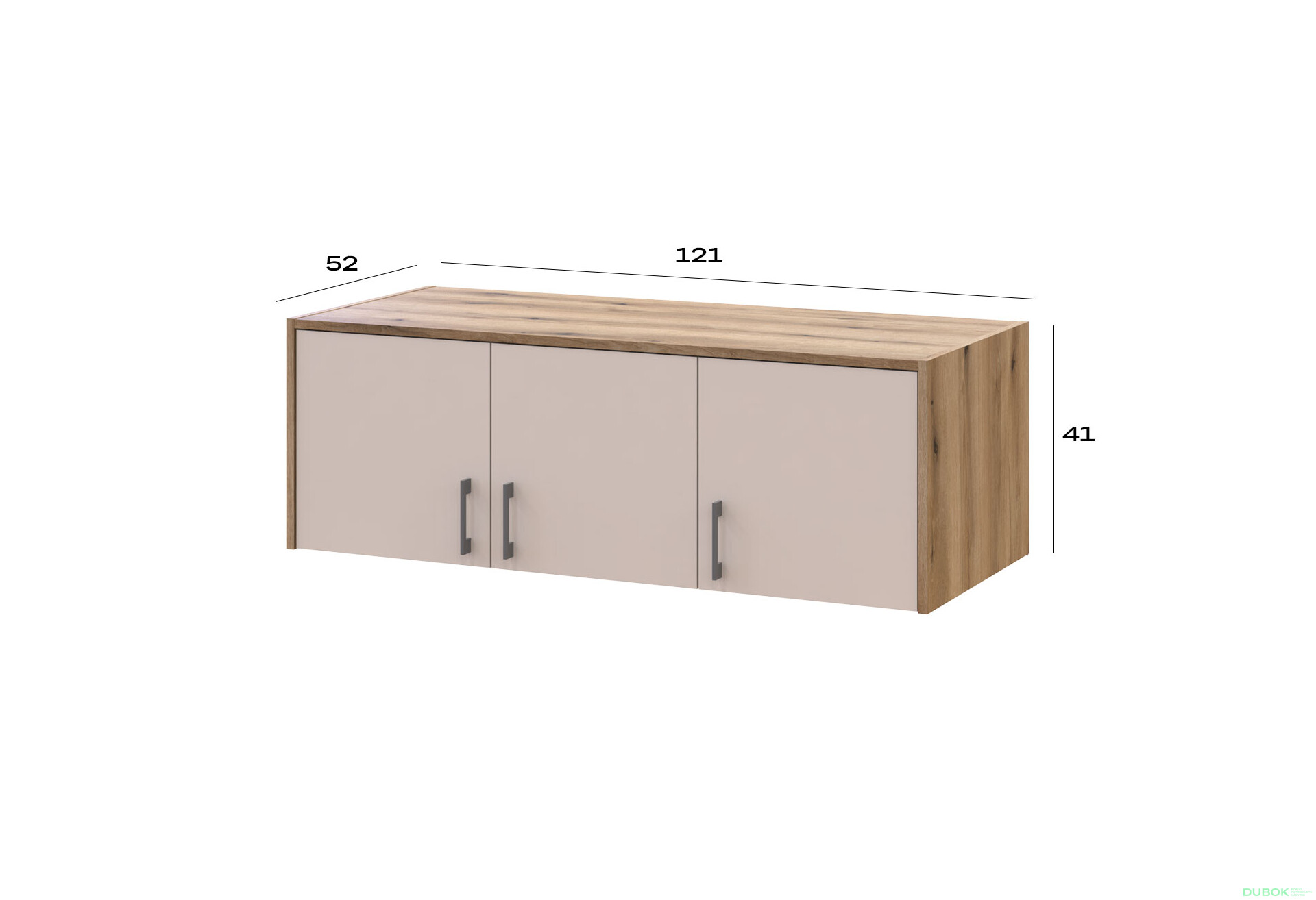 Nadstavec Rondi 3 drevotrieska 121x52x41 dub artisan / kašmír - Fotografia 7 Fotografia 7 - Nadstavec Rondi 3 drevotrieska 121x52x41 dub artisan / kašmír