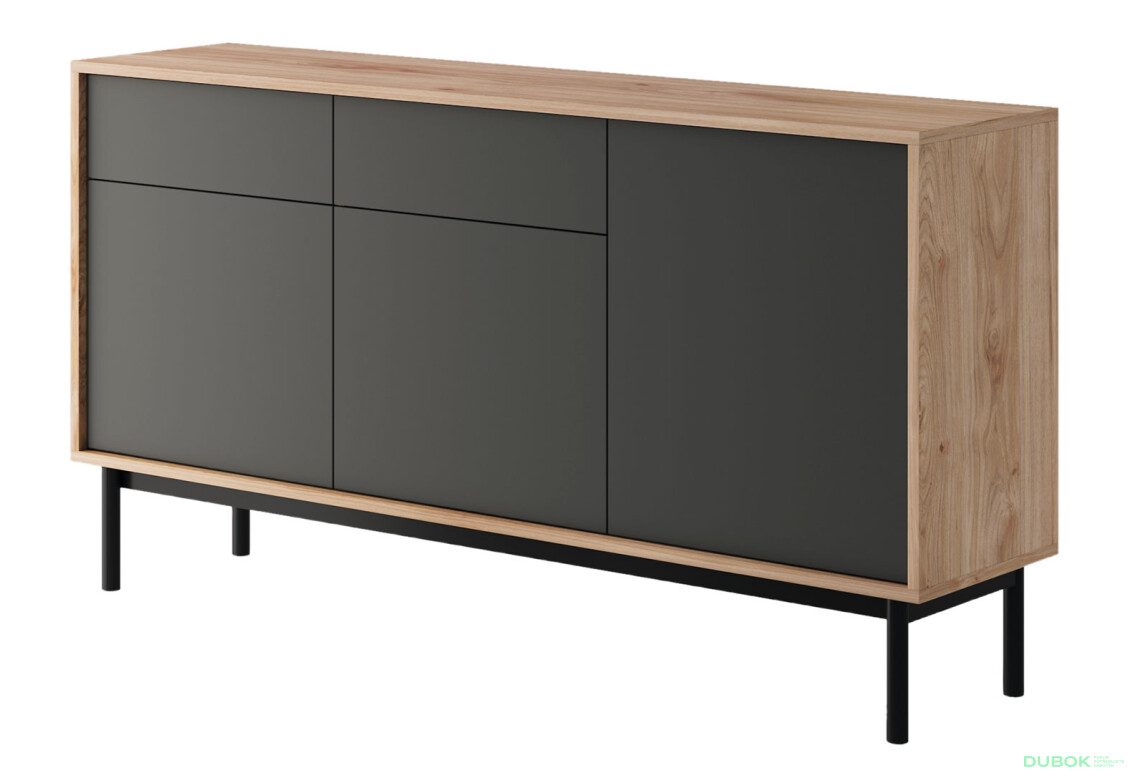 Komoda BK154 jackson hickory / grafit Basic - Fotografia 1 Fotografia 1 - Komoda BK154 jackson hickory / grafit Basic