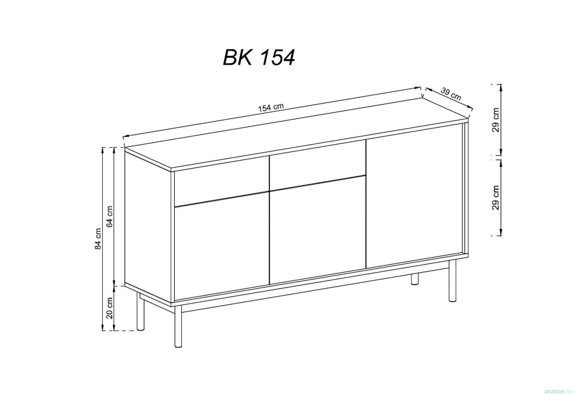 Fotografia 2 - Komoda BK154 jackson hickory / grafit Basic