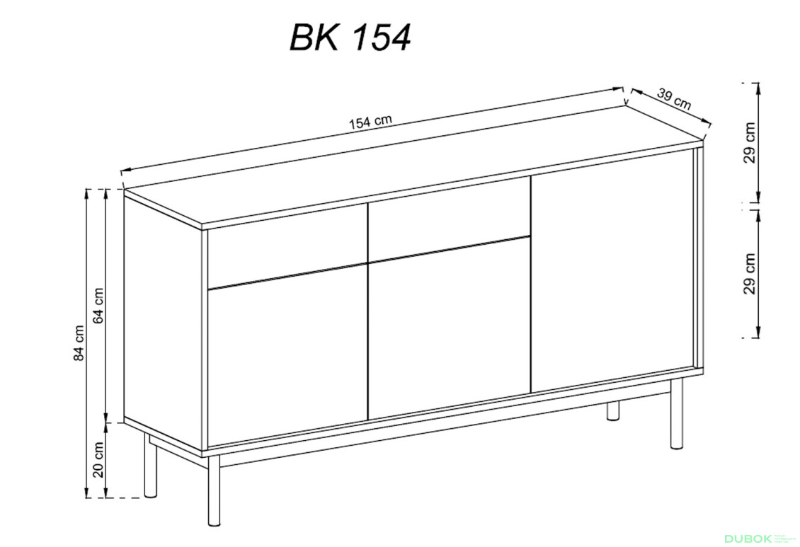 Fotografia 2 - Komoda BK154 jackson hickory / grafit Basic