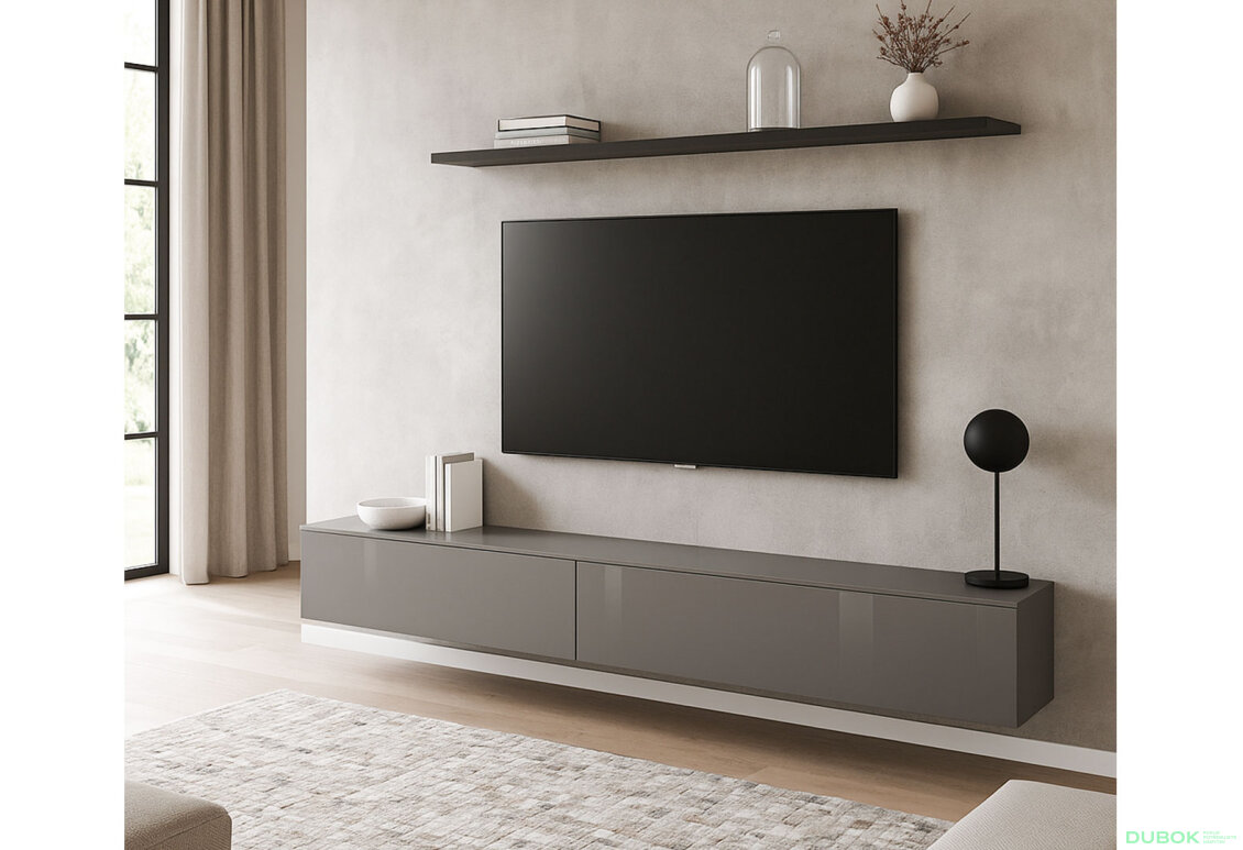 Fotografia 2 - TV stolík 2,4 lesklý sivý lávový Legs Box