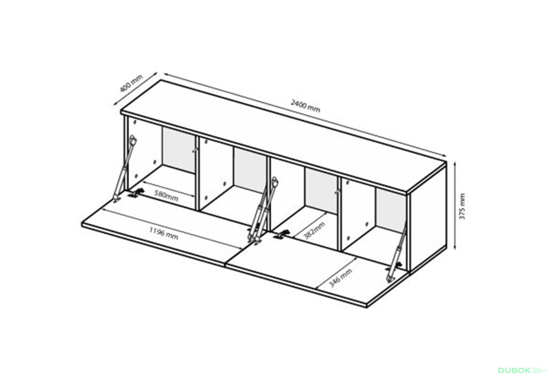 Fotografia 7 - TV stolík 2,4 lesklý sivý lávový Legs Box