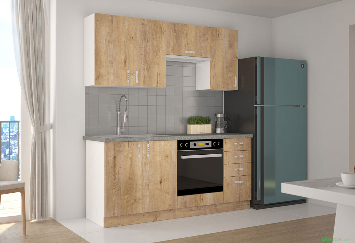 Fotografia 3 - Modulárna kuchyňa Sara biela / dub burgundský