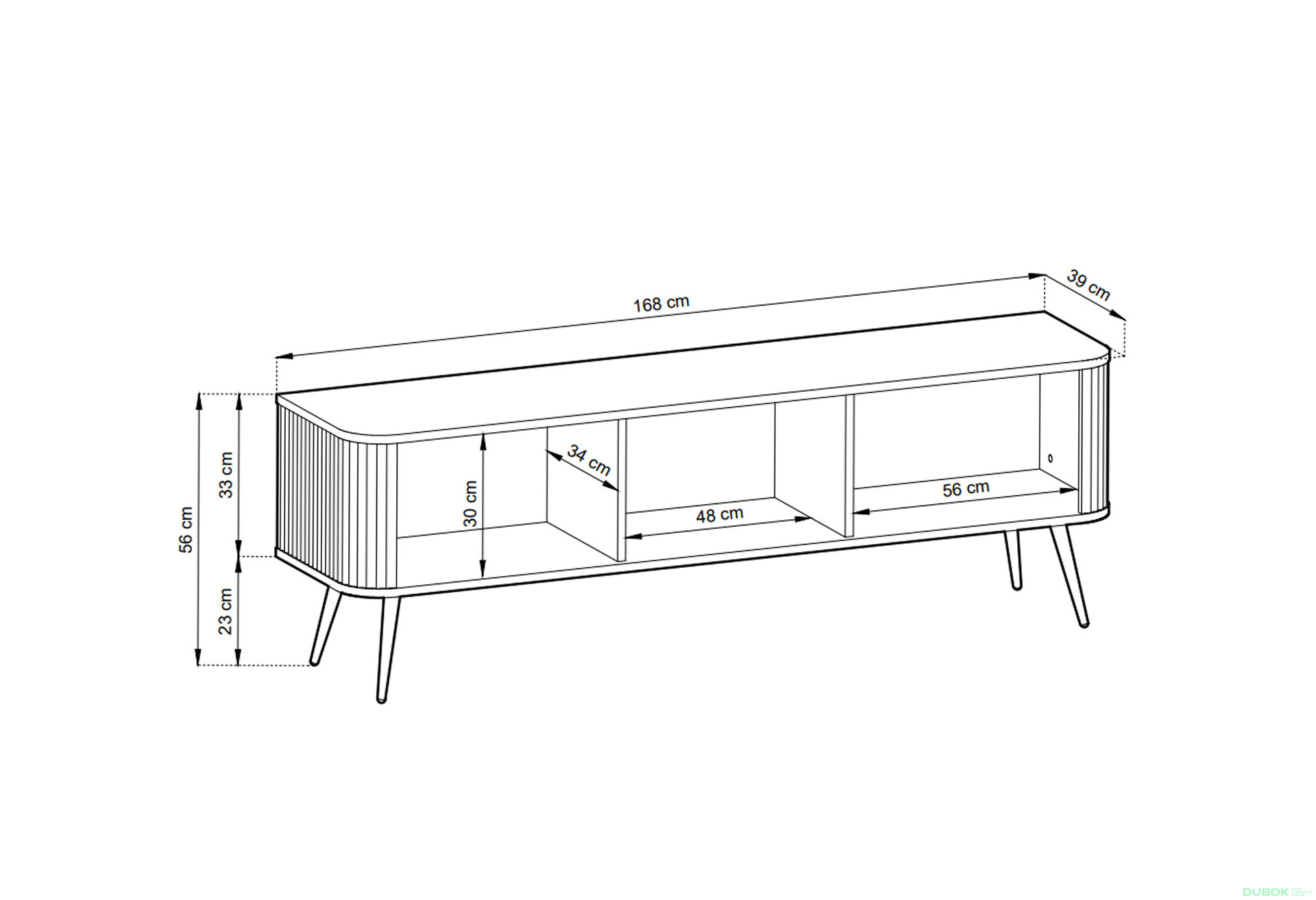 TV stolík RTV-168 kašmír, čierne nohy Zova - Fotografia 6 Fotografia 6 - TV stolík RTV-168 kašmír, čierne nohy Zova
