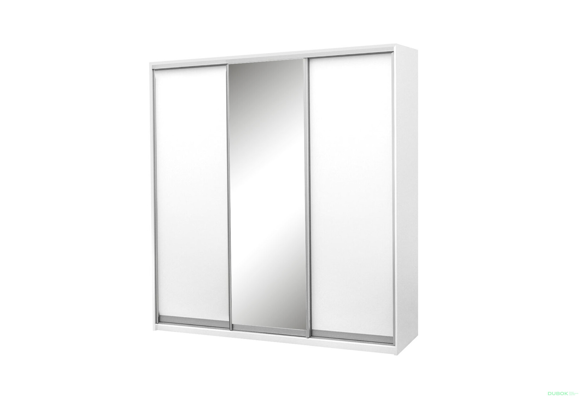 Fotografia 1 - Skriňa s posuvnými dverami Komforto 2 DTD + 1 zrkadlo 180x240x60 cm Biela
