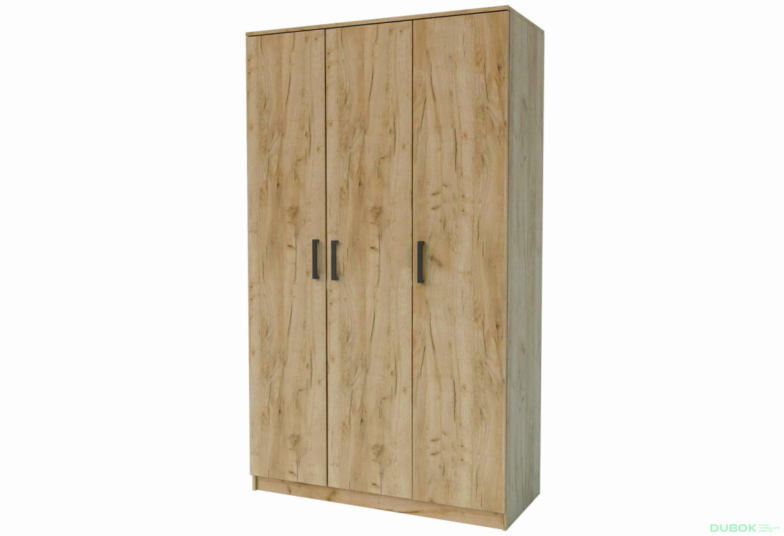 Skriňa trojdverová Simple 120 cm Dub kraft zlatý