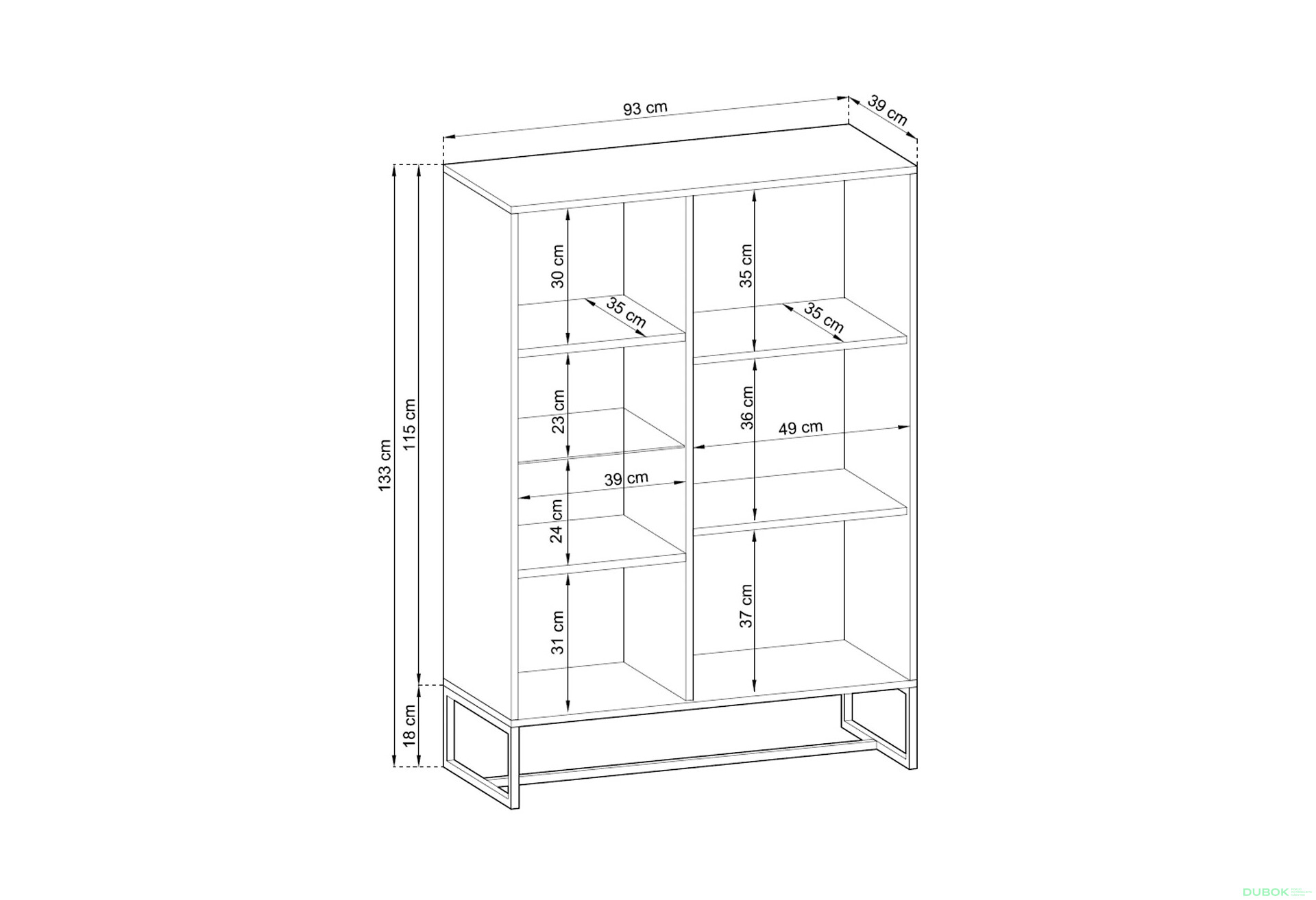 Fotografia 6 - Vitrína AWT93 dub artisan Amber