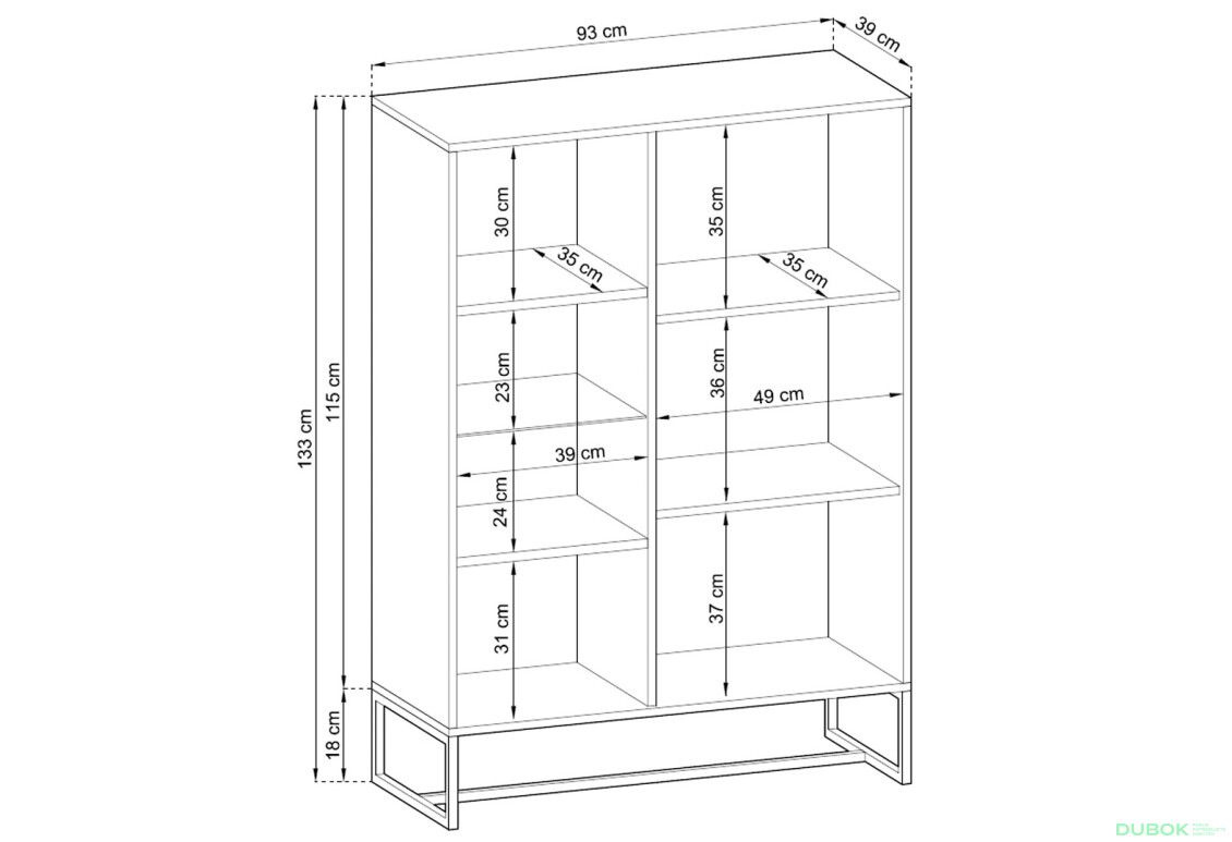 Fotografia 6 - Vitrína AWT93 dub artisan Amber