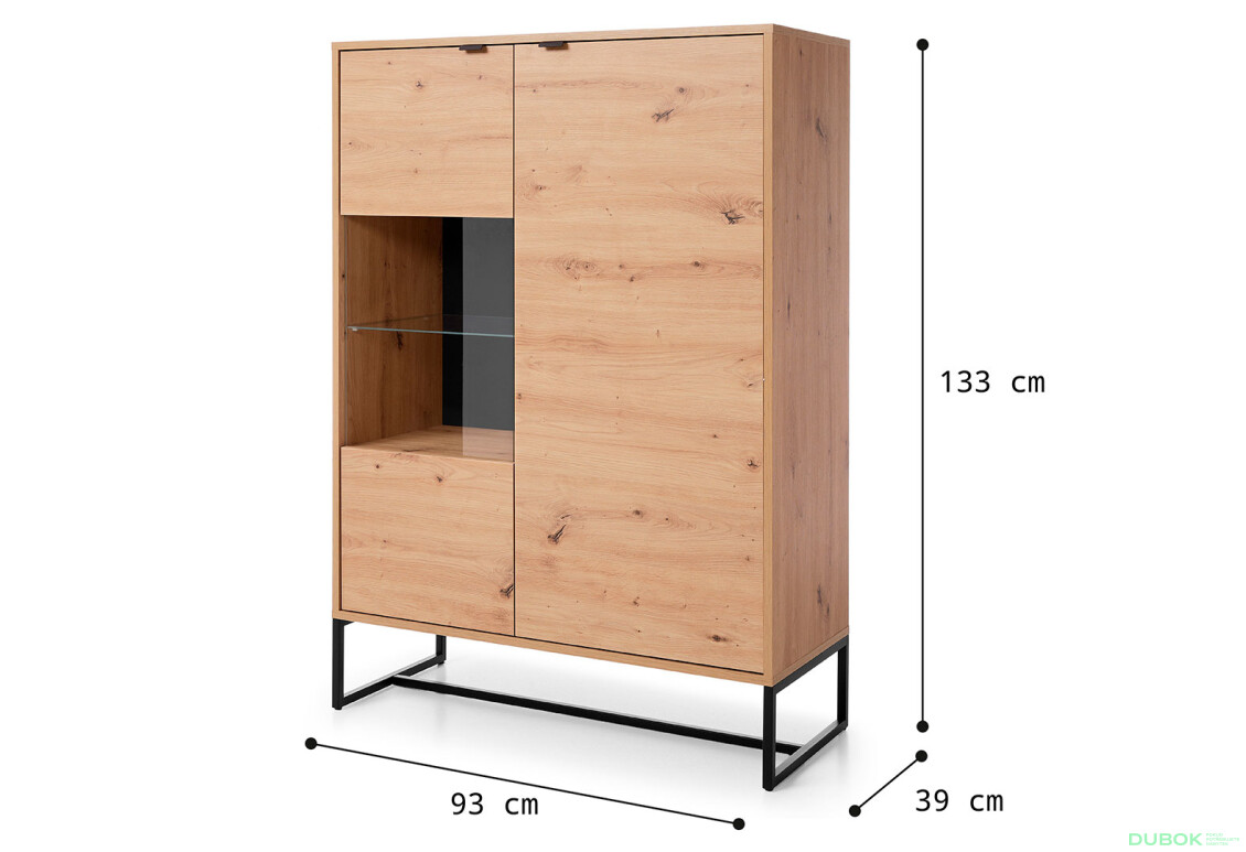 Fotografia 5 - Vitrína AWT93 dub artisan Amber