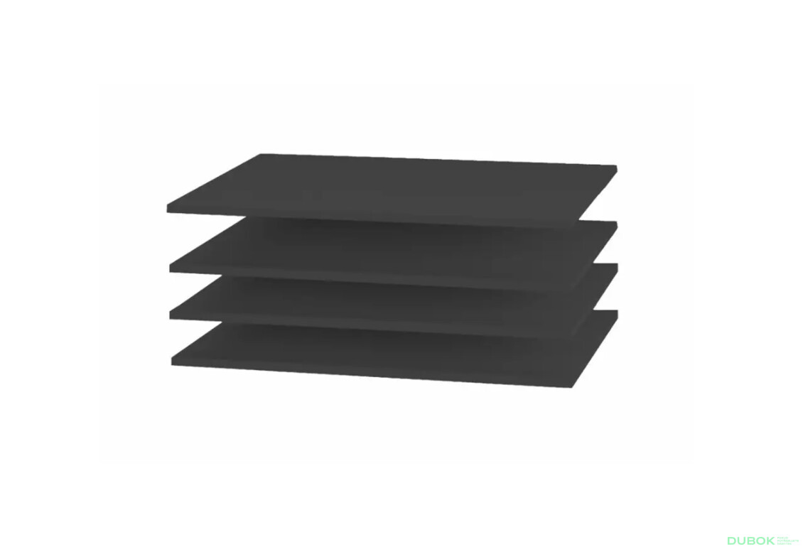 Sada 4 políc čierny grafit NW Sandbox