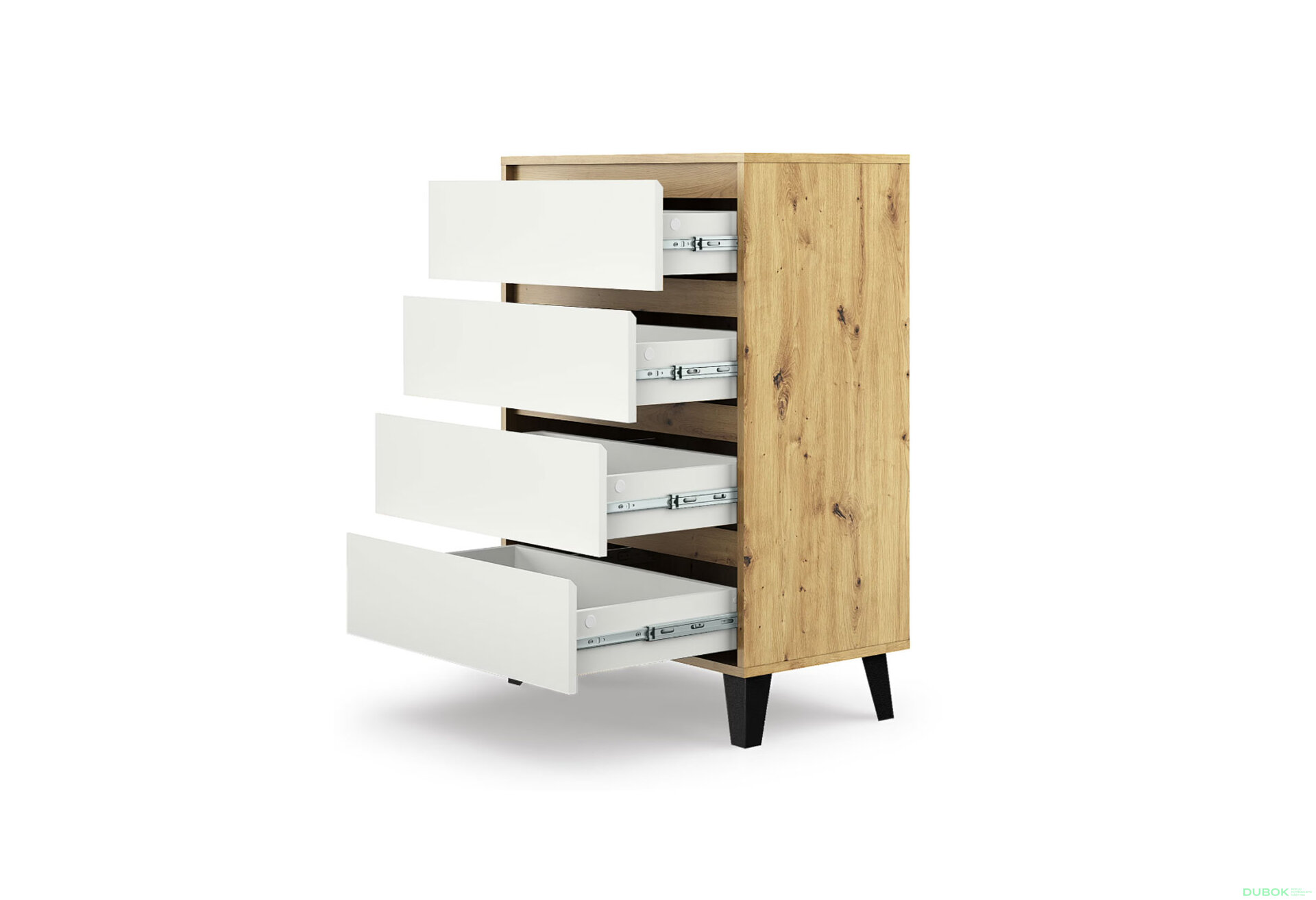 Fotografia 4 - Komoda Borg 4s/70 dub artisan / biela