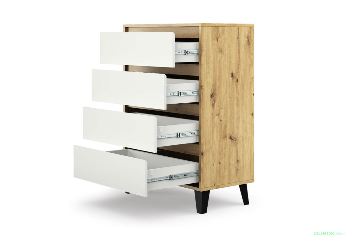 Fotografia 4 - Komoda Borg 4s/70 dub artisan / biela