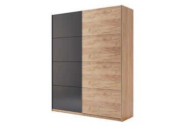 Skriňa s posuvnými dverami 1.5x2.1m (Dvere Dub Kraft/Mat Láva), séria N