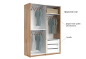 Skriňa s posuvnými dverami 1.5x2.1m (Dvere Dub Kraft/Mat Láva), séria N Luna - Fotografia 9 Fotografia 9 - Skriňa s posuvnými dverami 1.5x2.1m (Dvere Dub Kraft/Mat Láva), séria N Luna