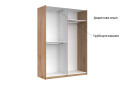 Skriňa s posuvnými dverami 1.5x2.1m (Dvere Dub Kraft/Mat Láva), séria N Luna - Fotografia 3 Fotografia 3 - Skriňa s posuvnými dverami 1.5x2.1m (Dvere Dub Kraft/Mat Láva), séria N Luna