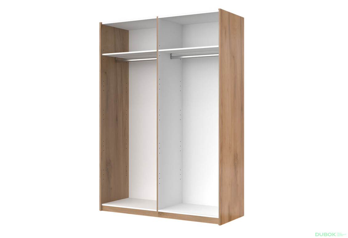 Skriňa s posuvnými dverami 1.5x2.1m (Dvere Dub Kraft/Mat Láva), séria N Luna - Fotografia 6 Fotografia 6 - Skriňa s posuvnými dverami 1.5x2.1m (Dvere Dub Kraft/Mat Láva), séria N Luna