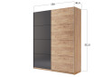 Fotografia 9 - Skriňa s posuvnými dverami 1.5x2.1m (Dvere Dub Kraft/Mat Láva), séria N Luna