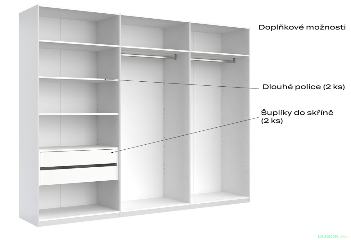 Fotografia 4 - Skriňa 6D bez zrkadiel, séria N Lava / dub kraft Luna