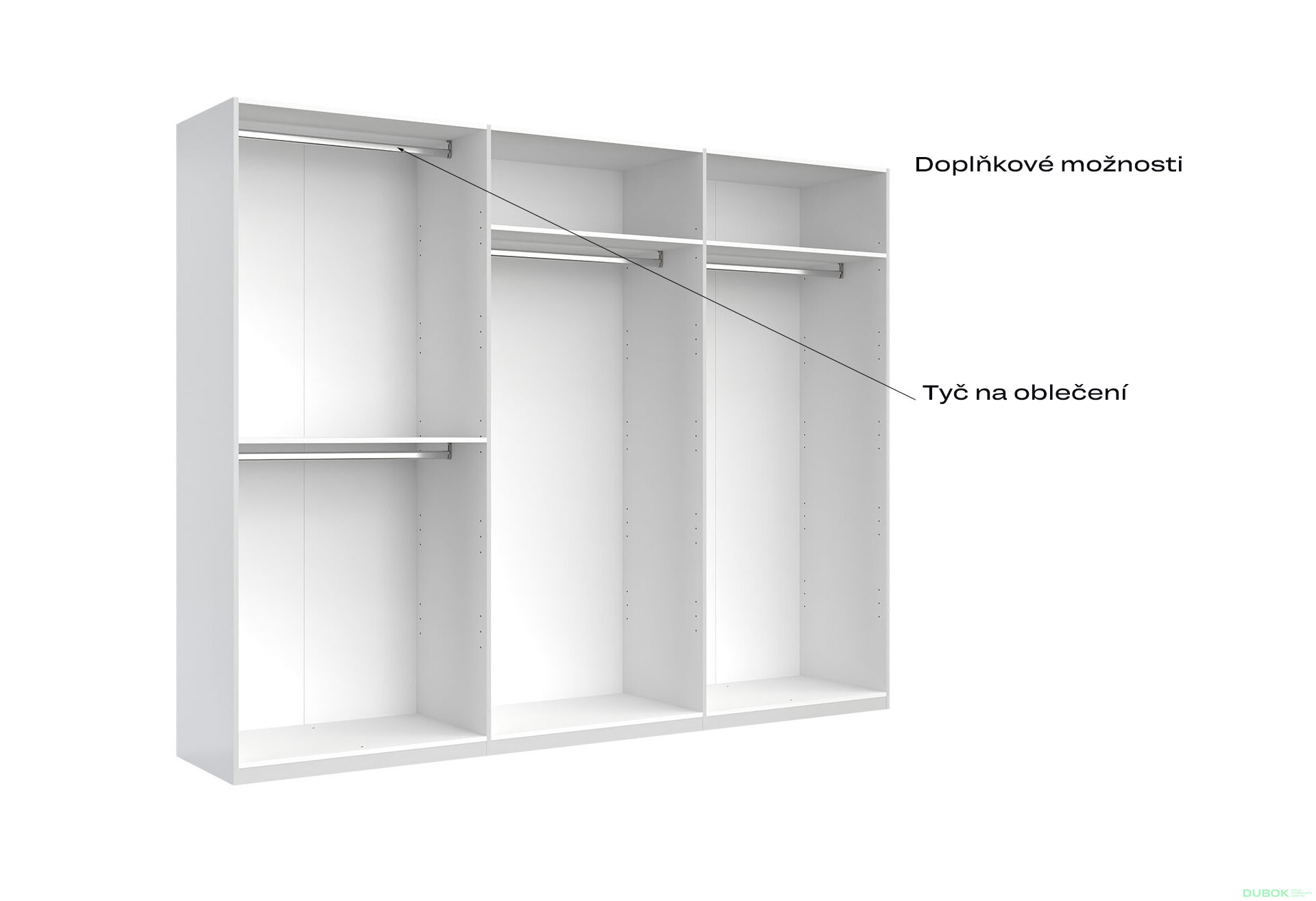 Fotografia 7 - Skriňa 6D bez zrkadiel, séria N Lava / dub kraft Luna