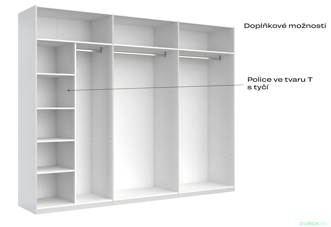 Fotografia 8 - Skriňa 6D bez zrkadiel, séria N Lava / dub kraft Luna