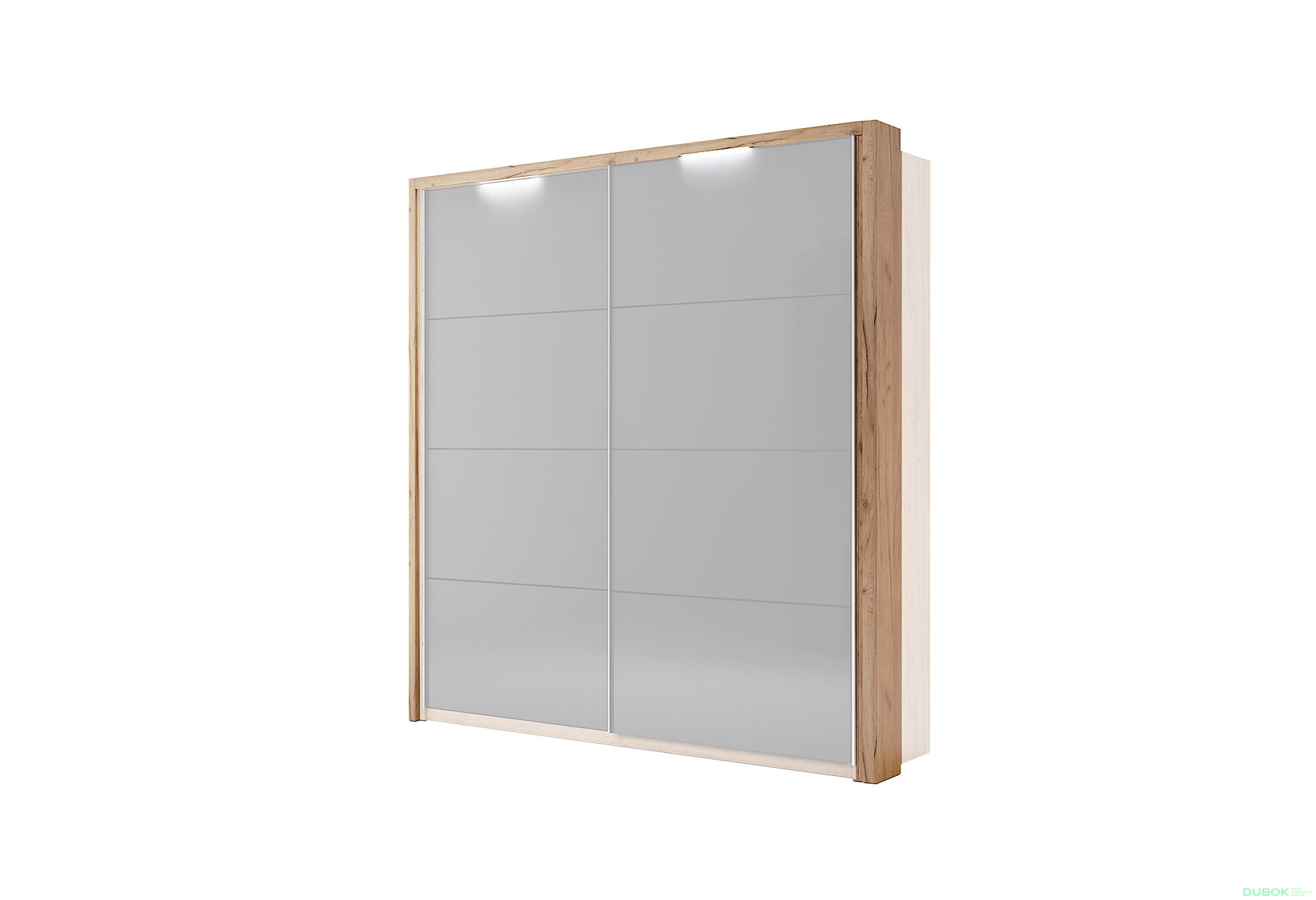 Záclonová tyč s osvetlením k skrini s posuvnými dverami 2,0x2,1 m, Lava / dub kraft Luna - Fotografia 1 Fotografia 1 - Záclonová tyč s osvetlením k skrini s posuvnými dverami 2,0x2,1 m, Lava / dub kraft Luna