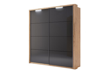 Záclonová tyč s osvetlením k skrini s posuvnými dverami 2,0x2,1 m, Lava / dub kraft Fotografia Záclonová tyč s osvetlením k skrini s posuvnými dverami 2,0x2,1 m, Lava / dub kraft