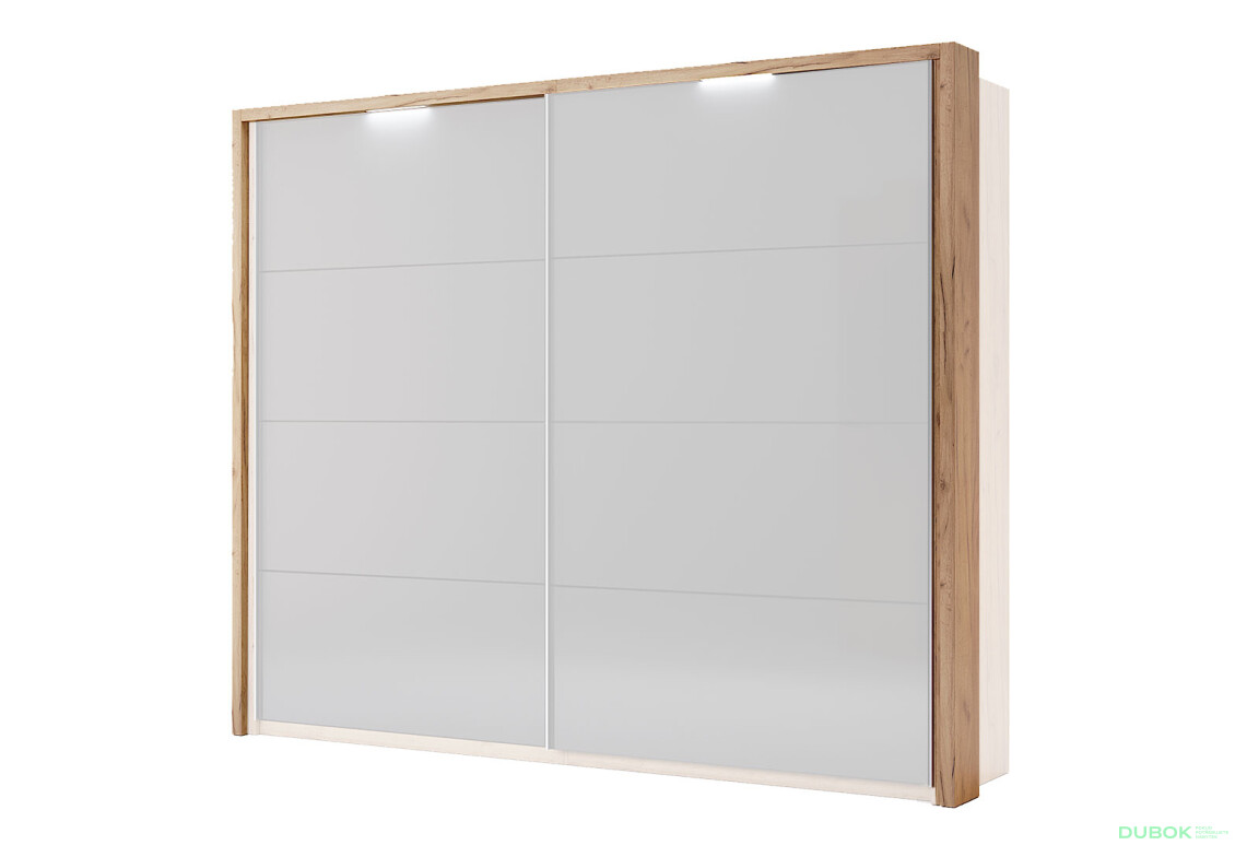 Záclonová tyč s osvetlením k skrini s posuvnými dverami 2.5x2.1 m, Lava / dub kraft Luna - Fotografia 1 Fotografia 1 - Záclonová tyč s osvetlením k skrini s posuvnými dverami 2.5x2.1 m, Lava / dub kraft Luna