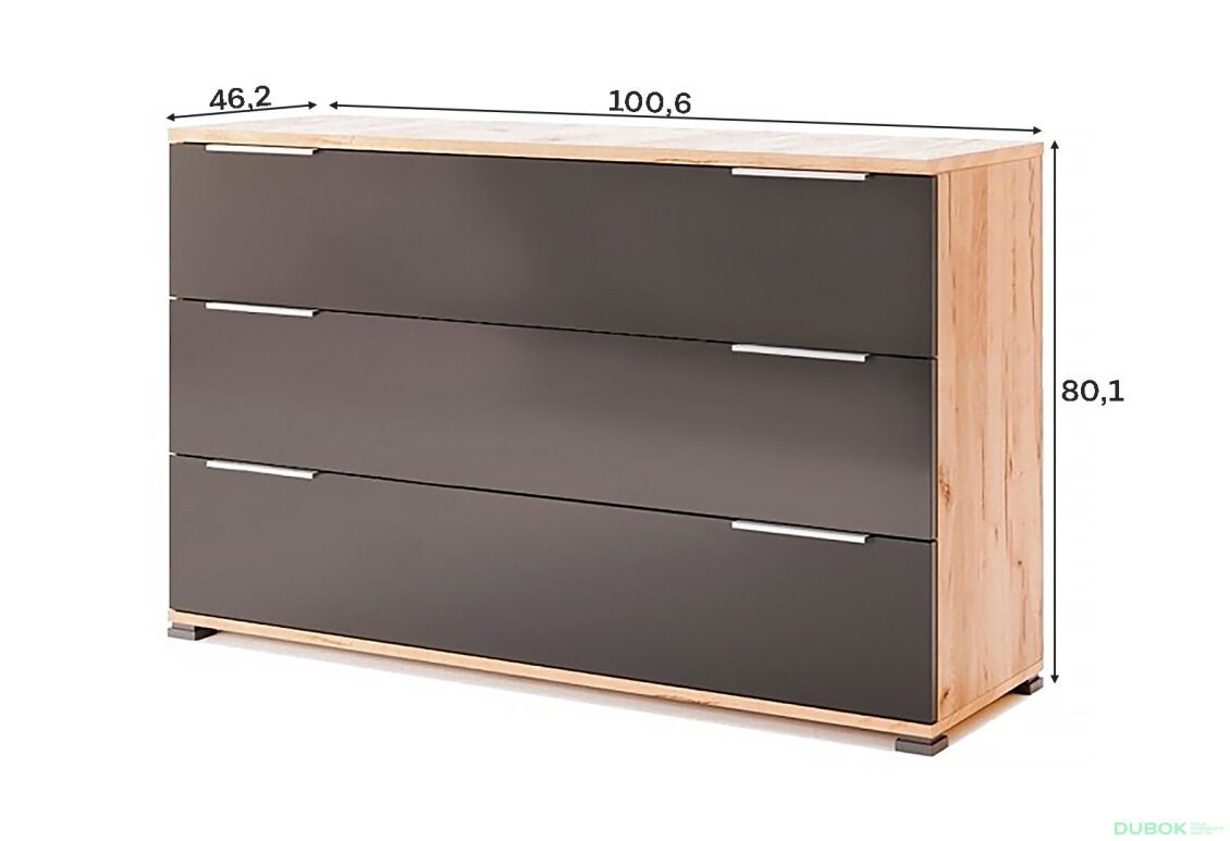 Fotografia 3 - Komoda 3šu Lava / dub kraft Luna