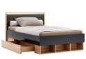 Posteľ Junior 1,4x2,0 s šuplíkmi Lava / dub kraft Luna - Fotografia 3 Fotografia 3 - Posteľ Junior 1,4x2,0 s šuplíkmi Lava / dub kraft Luna