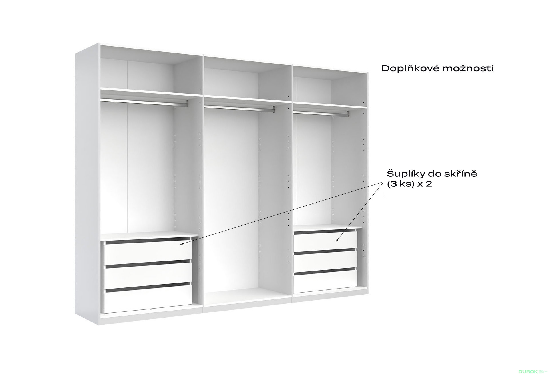 Fotografia 5 - Skriňa 6D so zrkadlami, séria N Lava / dub kraft Luna