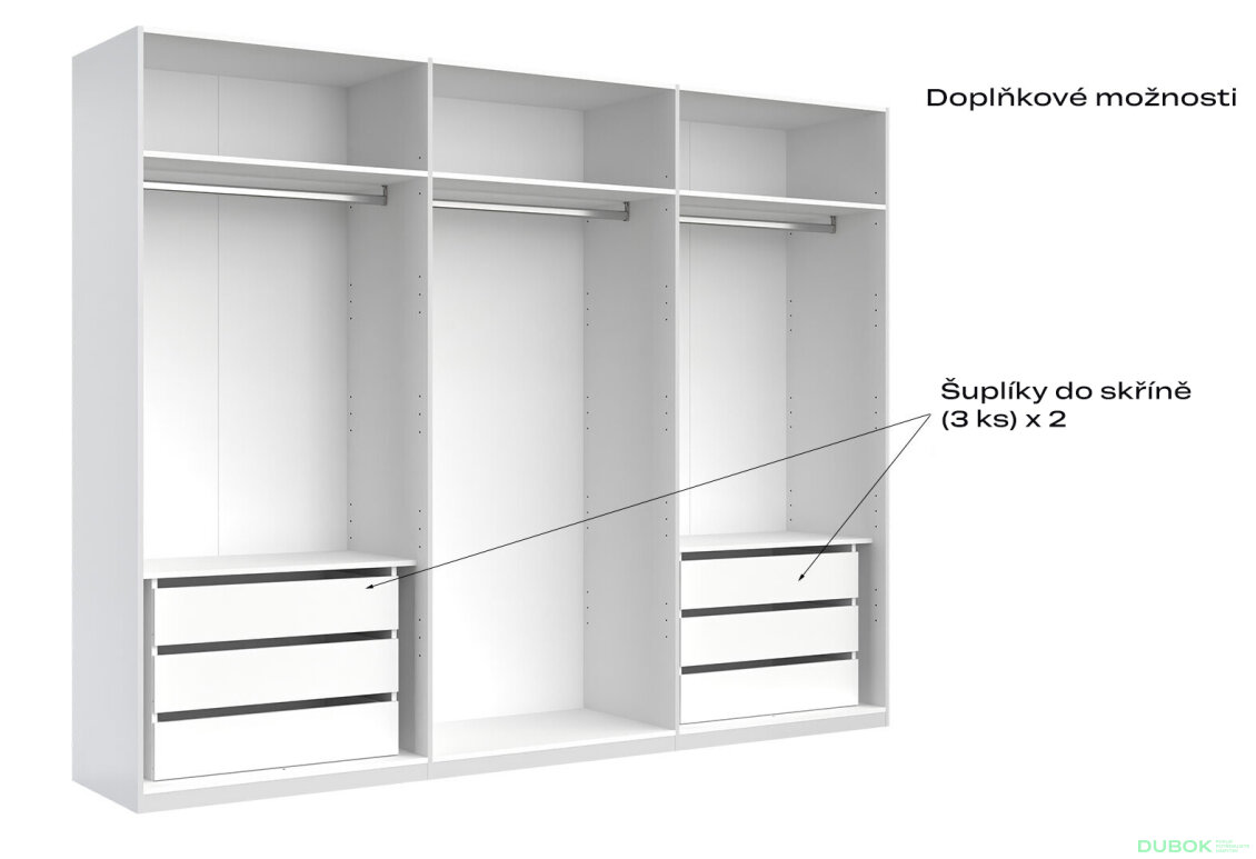 Fotografia 5 - Skriňa 6D so zrkadlami, séria N Lava / dub kraft Luna