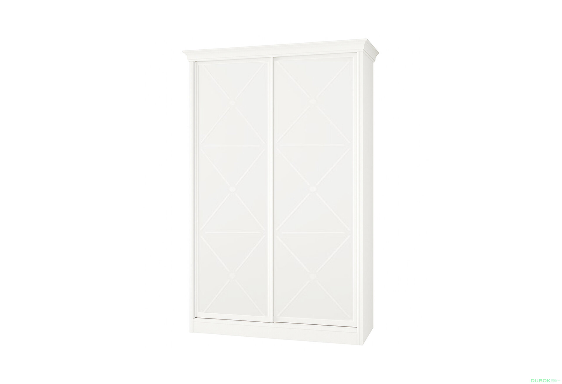 Fotografia 1 - Skriňa Rim-Veneziano 2D 1,3 m biela s rímsou, fasádami DTD (s dekorom)