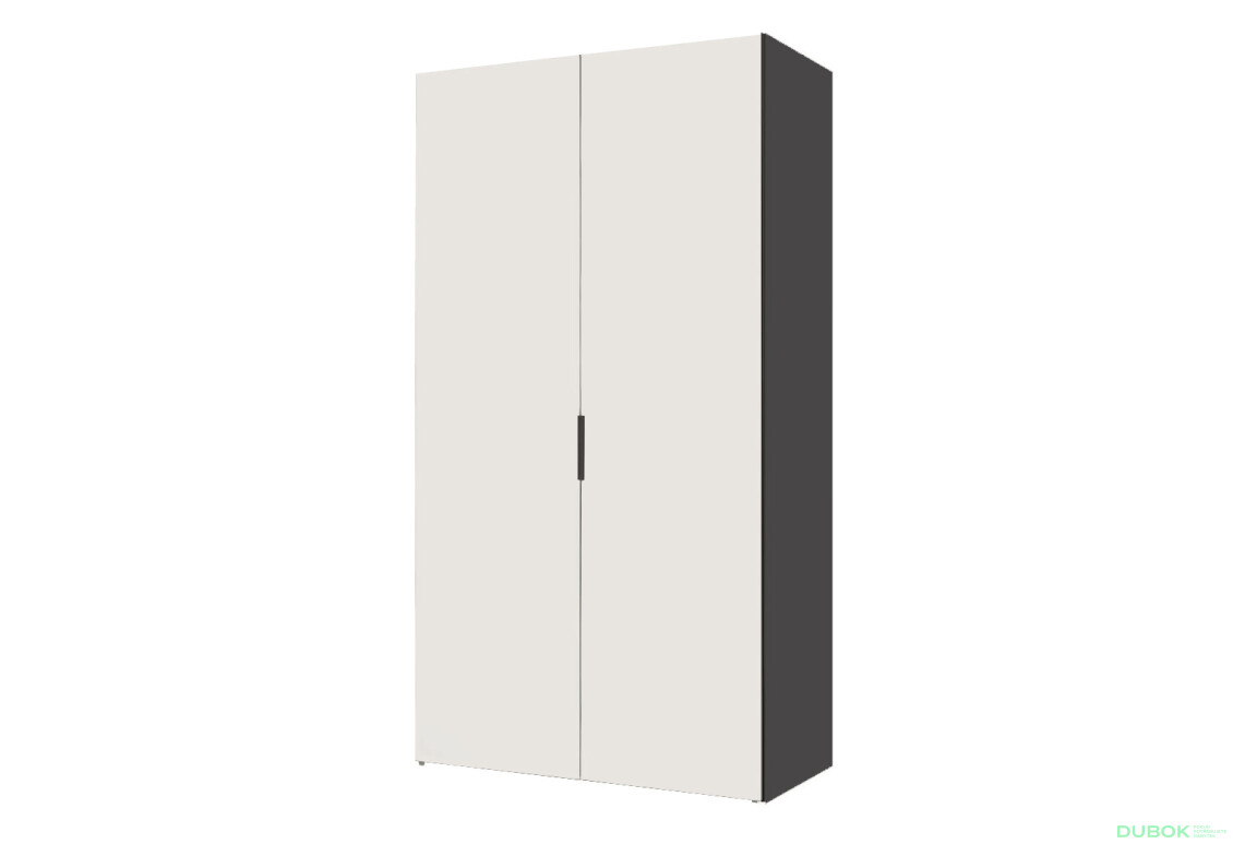 Skriňa dvojdverová 100 cm Modus 2 DTD Biela / Antracit BL