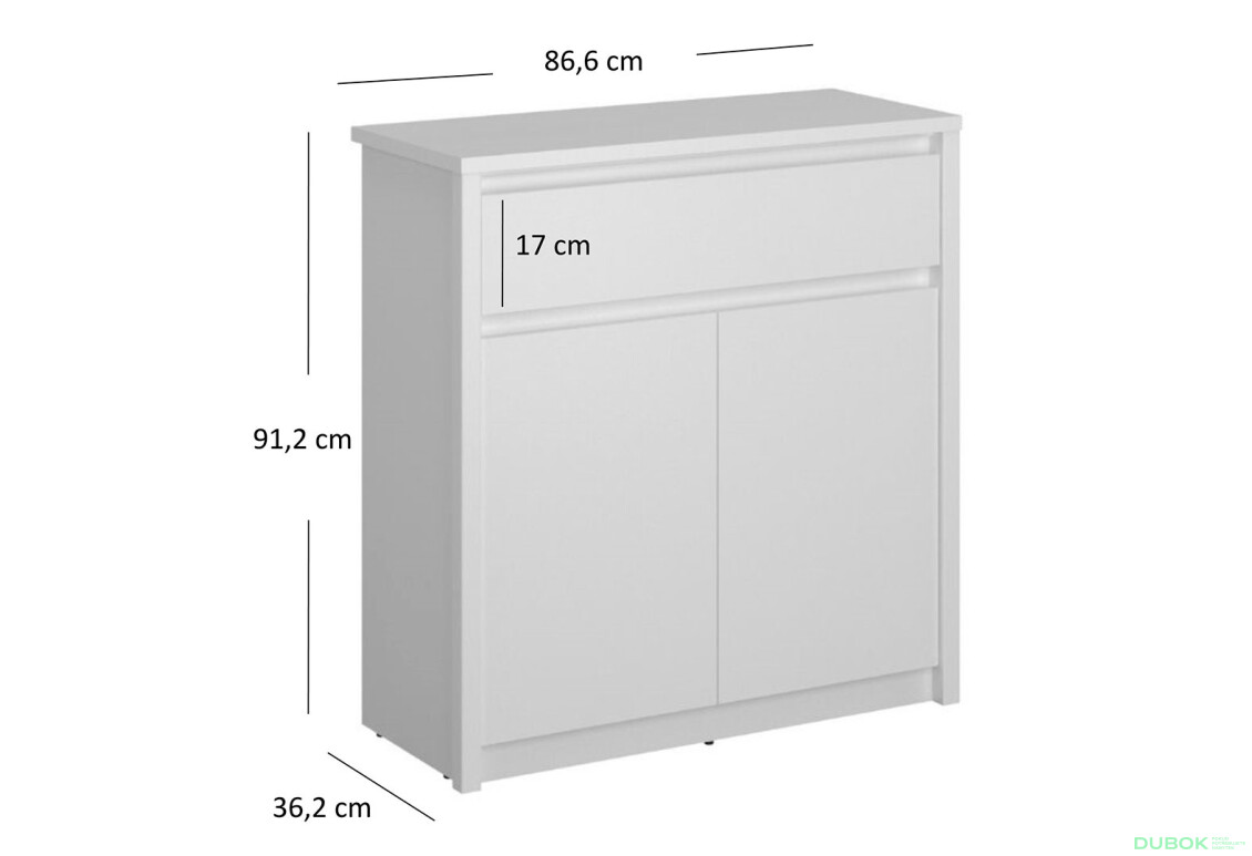 Komoda 2d1s biela Erden - Fotografia 5 Fotografia 5 - Komoda 2d1s biela Erden