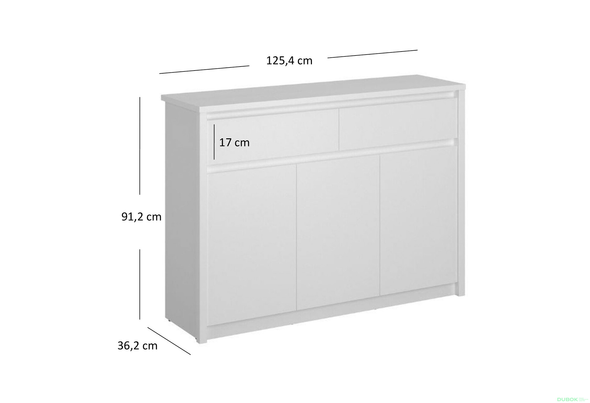 Komoda 3d2s biela Erden - Fotografia 5 Fotografia 5 - Komoda 3d2s biela Erden