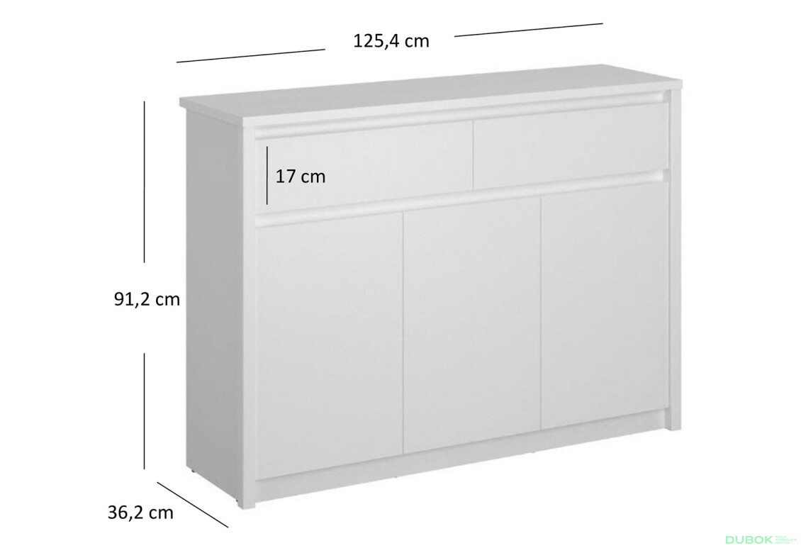 Komoda 3d2s biela Erden - Fotografia 5 Fotografia 5 - Komoda 3d2s biela Erden