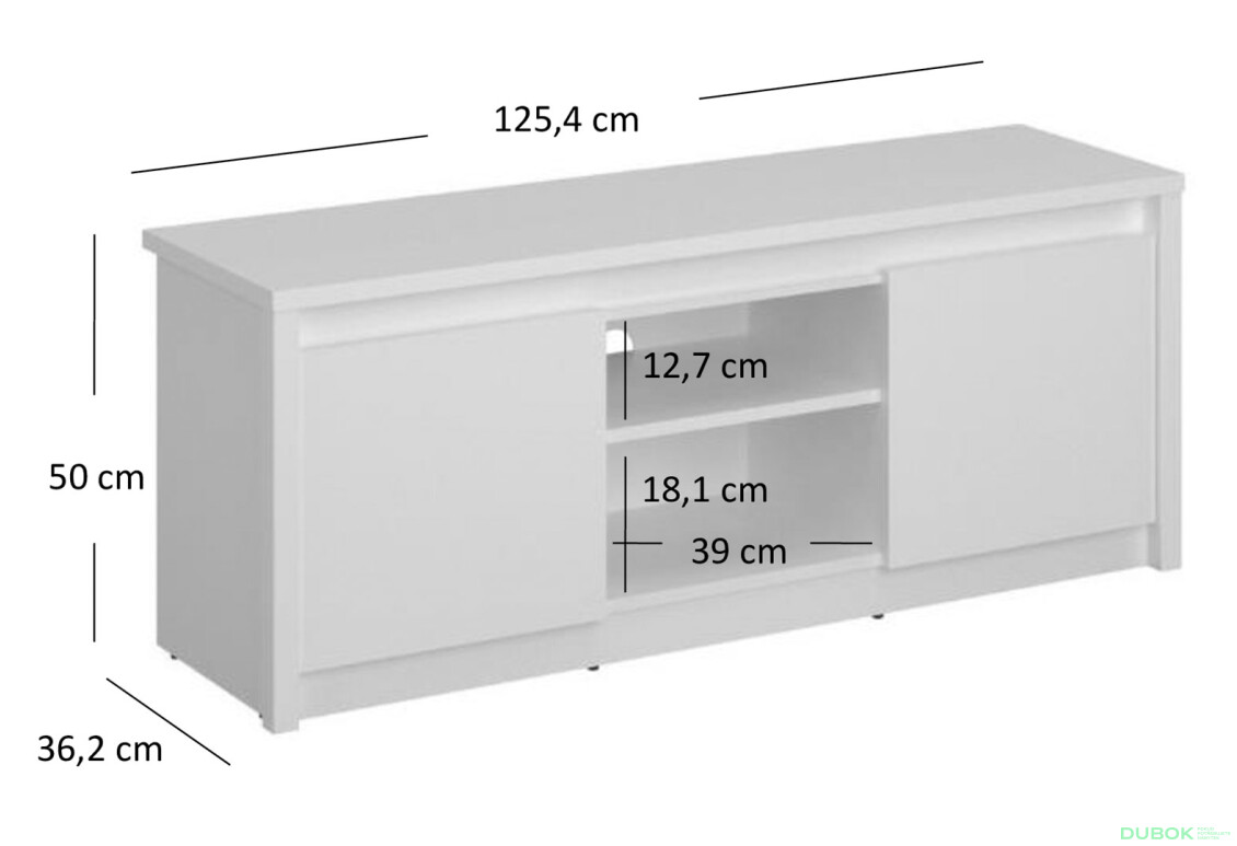Fotografia 4 - TV stolík 2d/125 biely Erden