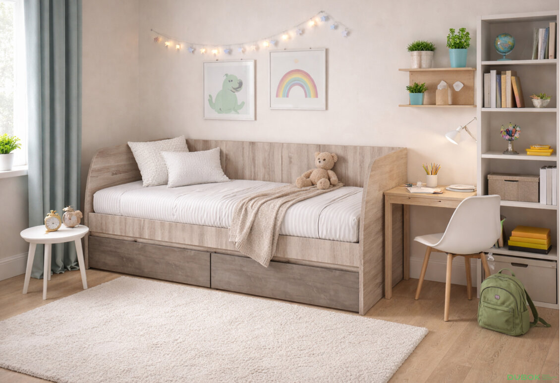 Fotografia 5 - Posteľ 2s/90x200 s roštom gaštan nairobi / onyx Jazz