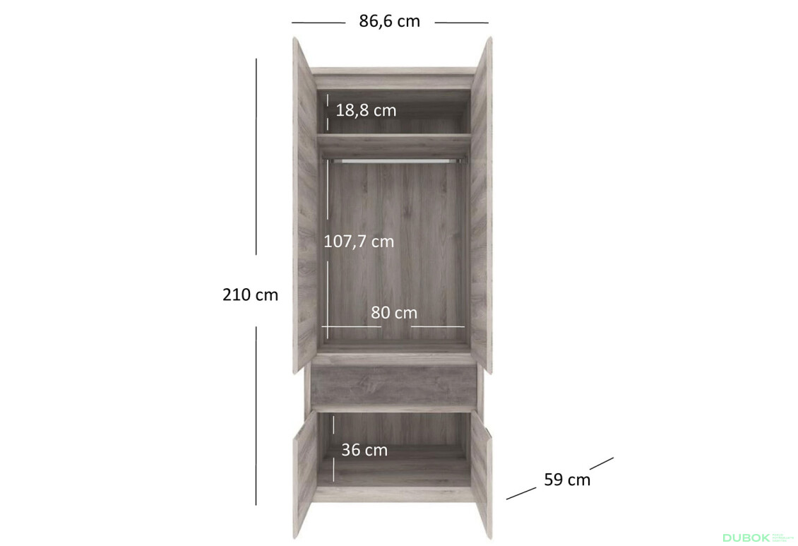 Skriňa 4d1s gaštan nairobi / onyx Jazz - Fotografia 4 Fotografia 4 - Skriňa 4d1s gaštan nairobi / onyx Jazz