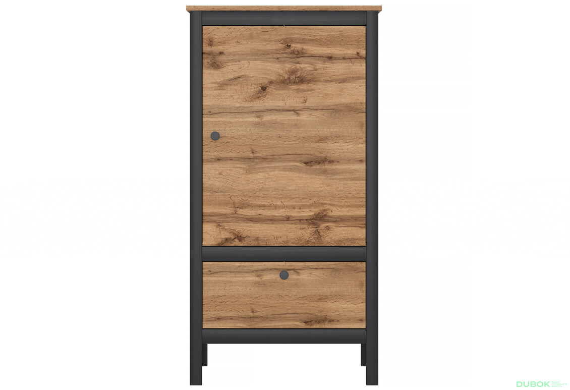 Komoda 1d1s/60 dub wotan / čierny Loft