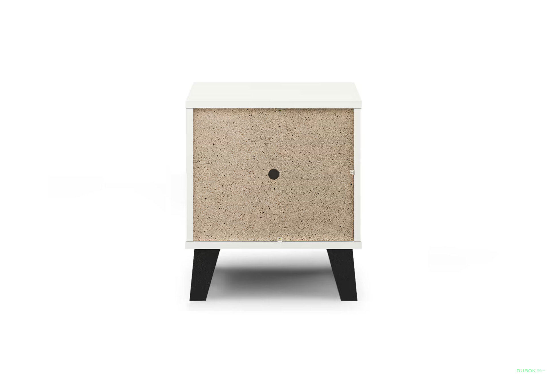 Fotografia 5 - Nočný stolík Borg 1s biely / dub artisan