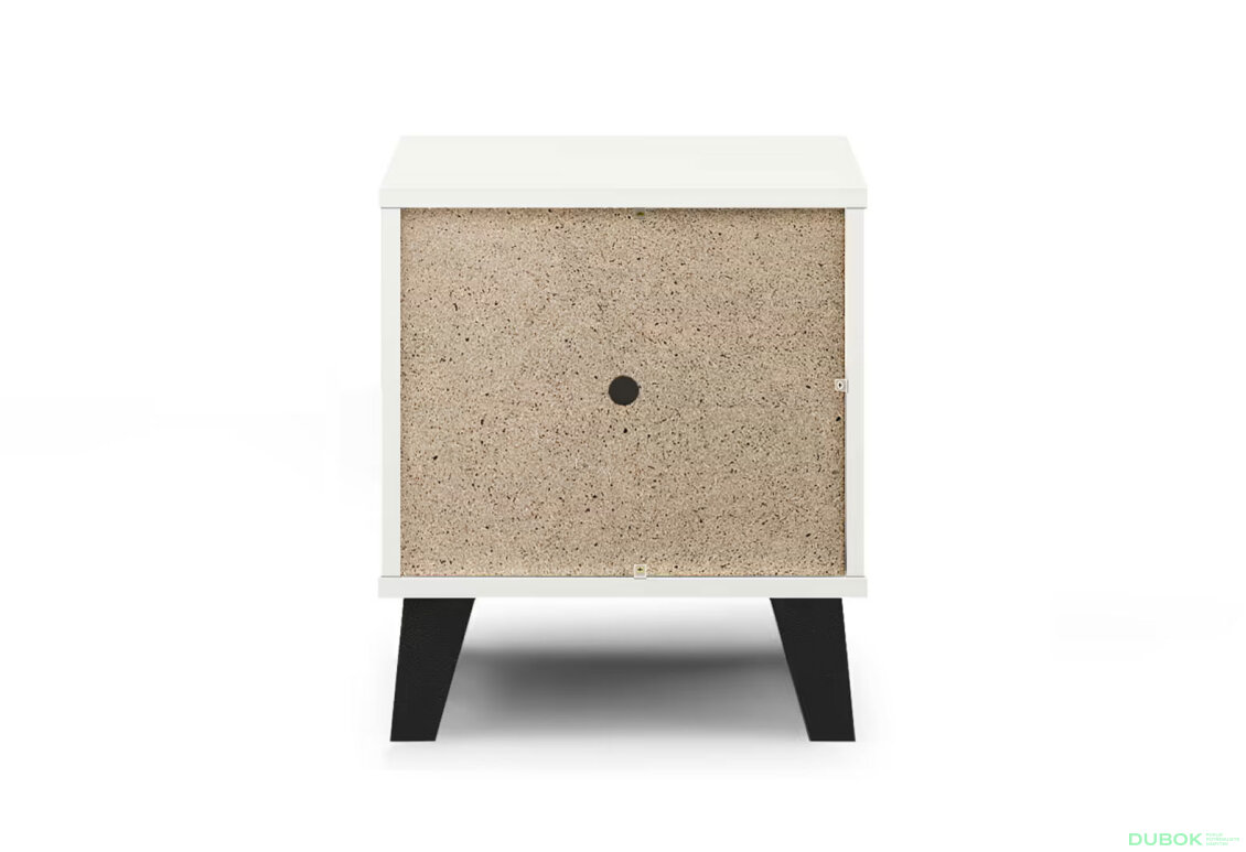 Fotografia 5 - Nočný stolík Borg 1s biely / dub artisan