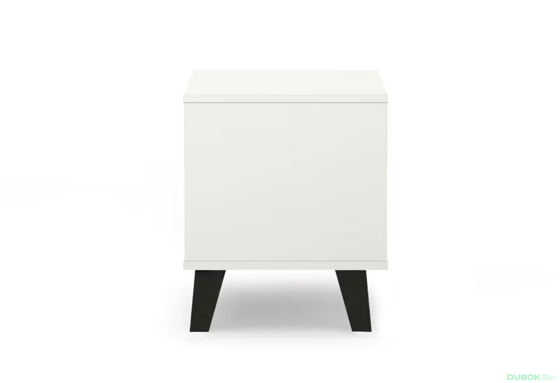 Fotografia 4 - Nočný stolík Borg 1s biely / dub artisan